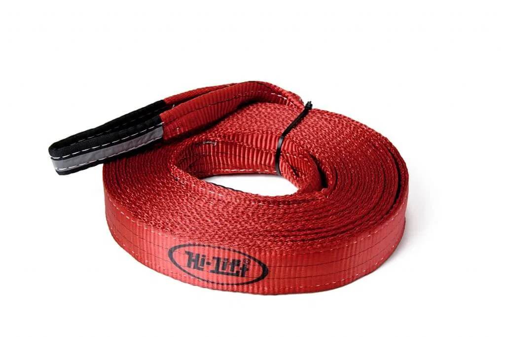 STRP-230 – HI-LIFT JACK Recovery Strap, 2 Inch Width x 30 Foot Length 20000 Pound Capacity Red Polyester With Reflect...